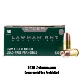 Image of Speer Lawman RHT 9mm Ammo - 50 Rounds of 100 Grain Frangible Ammunition