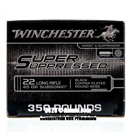 Image of Winchester Super Suppressed 22 LR Ammo - 350 Rounds of 45 Grain CPRN Ammunition