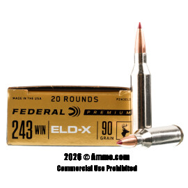 Image of Federal 243 Win Ammo - 20 Rounds of 90 Grain ELD-X Ammunition