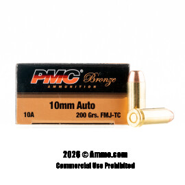 Image of PMC 10mm Ammo - 50 Rounds of 200 Grain FMJ-TC Ammunition