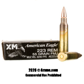 Image of Federal American Eagle 223 Ammo - 20 Rounds of 55 Grain FMJBT Ammunition