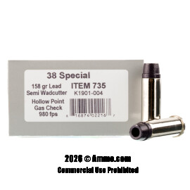 Image of Underwood 38 Special Ammo - 20 Rounds of 158 Grain LSWHPGC Ammunition