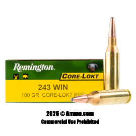 Image of Remington 243 Win Ammo - 20 Rounds of 100 Grain PSP Ammunition