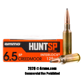Image of Ammo Inc. Hunt 6.5 Creedmoor Ammo - 20 Rounds of 129 Grain SP Ammunition
