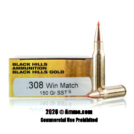 Image of Black Hills Gold Ammunition 308 Win Ammo - 20 Rounds of 150 Grain SST Ammunition