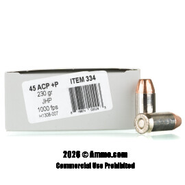 Image of Underwood 45 ACP +P Ammo - 20 Rounds of 230 Grain JHP Ammunition