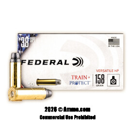 Federal Train + Protect 38 Special Ammo - 500 Rounds of 158 Grain LSWCHP Ammunition