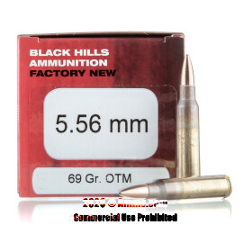 Black Hills Ammunition 5.56x45 Ammo - 50 Rounds of 69 Grain OTM Ammunition