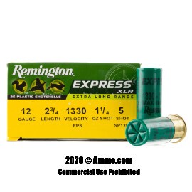 Image of Remington Express XLR 12 Gauge Ammo - 25 Rounds of 1-1/4 oz. #5 Shot Ammunition