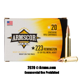 Image of Armscor 223 Ammo - 1000 Rounds of 62 Grain FMJ-BT Ammunition