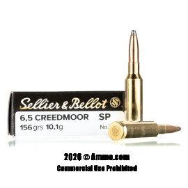 Image of Sellier & Bellot 6.5 Creedmoor Ammo - 20 Rounds of 156 Grain SP Ammunition