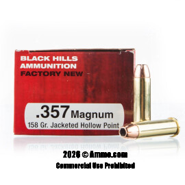 Image of Black Hills Ammunition 357 Magnum Ammo - 50 Rounds of 158 Grain JHP Ammunition