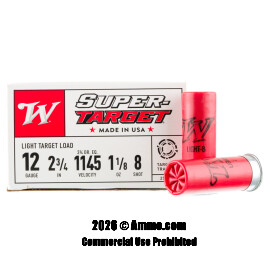 Winchester 12 Gauge Ammo - 25 Rounds of 1-1/8 oz. #8 Shot Ammunition