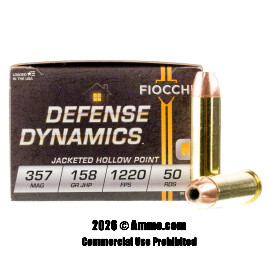 Image of Fiocchi 357 Magnum Ammo - 1000 Rounds of 158 Grain JHP Ammunition