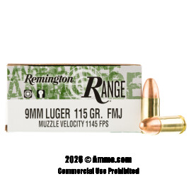 Image of Remington Range 9mm Ammo - 1000 Rounds of 115 Grain FMJ Ammunition