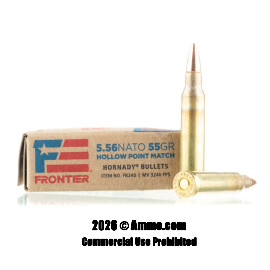 Image of Hornady Frontier 5.56x45 Ammo - 500 Rounds of 55 Grain HP Match Ammunition