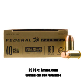 Image of Federal Gold Medal Action Pistol 40 S&W Ammo - 50 Rounds of 180 Grain TMJ FN Ammunition