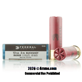 Federal Power-Shok 12 Gauge Ammo - 250 Rounds of 3" #00 Buck Ammunition
