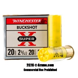 Winchester Super-X 20 Gauge Ammo - 15 Rounds of #3 Buck Ammunition
