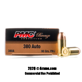 Image of PMC 380 ACP Ammo - 50 Rounds of 90 Grain FMJ Ammunition