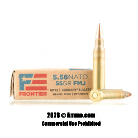 Image of Hornady Frontier 5.56x45 Ammo - 500 Rounds of 55 Grain FMJ M193 Ammunition