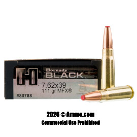 Image of Hornady BLACK 7.62x39 Ammo - 20 Rounds of 111 Grain MonoFlex Ammunition