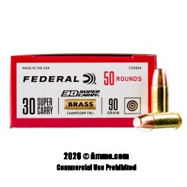 Image of Federal Champion 30 Super Carry Ammo - 50 Rounds of 90 Grain FMJ Ammunition