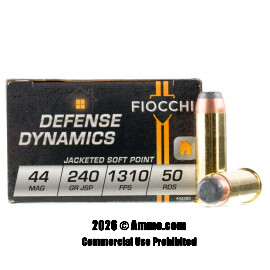 Image of Fiocchi 44 Magnum Ammo - 500 Rounds of 240 Grain JSP Ammunition