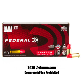 Image of Federal Syntech Action Pistol 9mm Ammo - 50 Rounds of 150 Grain Total Synthetic Jacket Ammunition