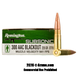 Remington Subsonic 300 AAC Blackout Ammo - 200 Rounds of 220 Grain OTFB Ammunition