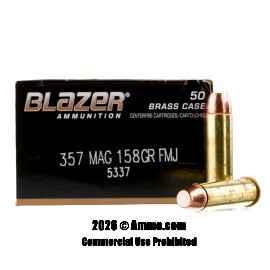 Image of Blazer Brass 357 Magnum Ammo - 50 Rounds of 158 Grain FMJ FN Ammunition