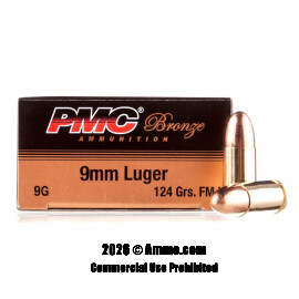 Image of PMC 9mm Ammo - 1000 Rounds of 124 Grain FMJ Ammunition