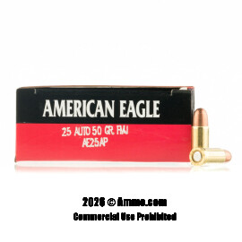Image of Federal 25 ACP Ammo - 50 Rounds of 50 Grain FMJ Ammunition