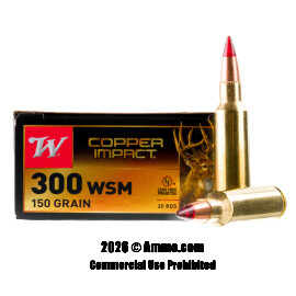 Image of Winchester Copper Impact 300 WSM Ammo - 20 Rounds of 150 Grain Copper Extreme Point Ammunition