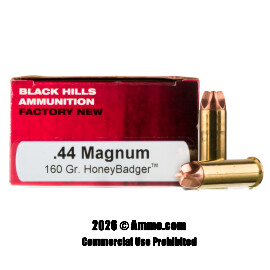Image of Black Hills 44 Magnum Ammo - 50 Rounds of 160 Grain HoneyBadger Ammunition