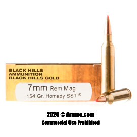 Image of Black Hills Gold Ammunition 7mm Rem Magnum Ammo - 20 Rounds of 154 Grain SST Ammunition