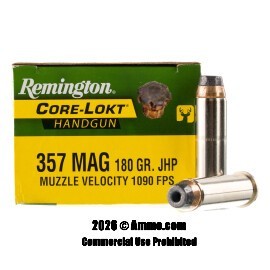 Remington Core-Lokt 357 Magnum Ammo - 20 Rounds of 180 Grain JHP Ammunition