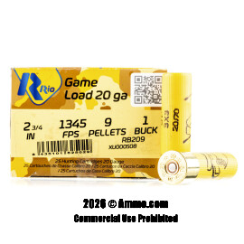Image of Rio Ammunition 20 Gauge Ammo - 250 Rounds of #1 Buck Ammunition