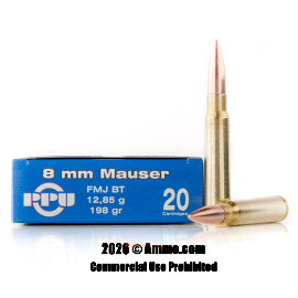 Image of Prvi Partizan 8x57 JS (.323 diameter) Ammo - 20 Rounds of 198 Grain FMJ-BT Ammunition