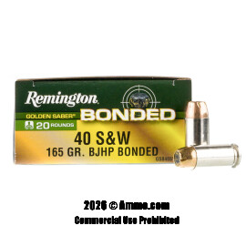 Image of Remington Golden Saber Bonded 40 S&W Ammo - 20 Rounds of 165 Grain BJHP Ammunition
