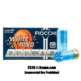 Fiocchi 12 ga Ammo - 250 Rounds of 1-1/8 oz. #8 Shot (Lead) Ammunition