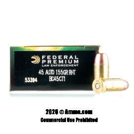Image of Federal LE BallistiClean 45 ACP Ammo - 50 Rounds of 155 Grain RHT Frangible Ammunition