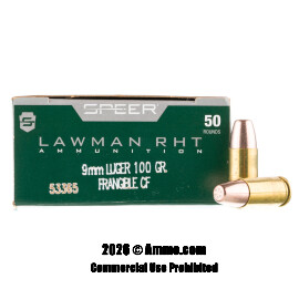 Image of Speer Lawman 9mm Ammo - 50 Rounds of 100 Grain RHT Frangible Ammunition