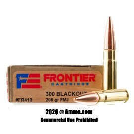 Image of Hornady Frontier 300 AAC Blackout Ammo - 20 Rounds of 208 Grain FMJ Ammunition