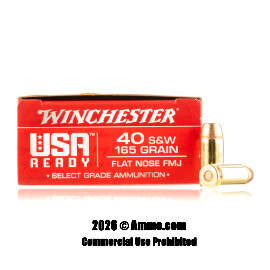 Image of Winchester USA Ready 40 S&W Ammo - 50 Rounds of 165 Grain FMJ FN Ammunition