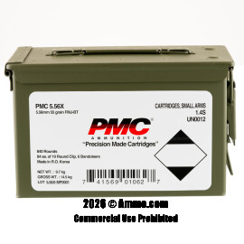 Image of PMC X-TAC 5.56x45 Ammo - 840 Rounds of 55 Grain FMJBT Ammunition in Bandoliers in Ammo Can