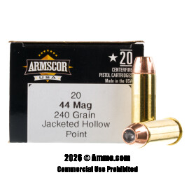 Image of Armscor USA 44 Magnum Ammo - 20 Rounds of 240 Grain JHP Ammunition