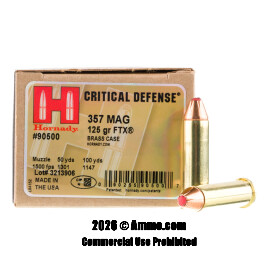 Image of Hornady 357 Magnum Ammo - 25 Rounds of 125 Grain JHP Ammunition
