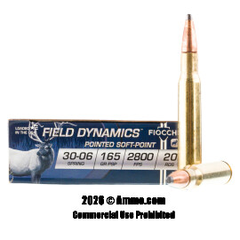 Image of Fiocchi 30-06 Ammo - 20 Rounds of 165 Grain PSP Ammunition