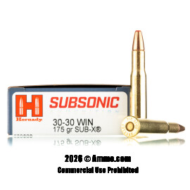 Image of Hornady Subsonic 30-30 Ammo - 20 Rounds of 175 Grain Sub-X Ammunition